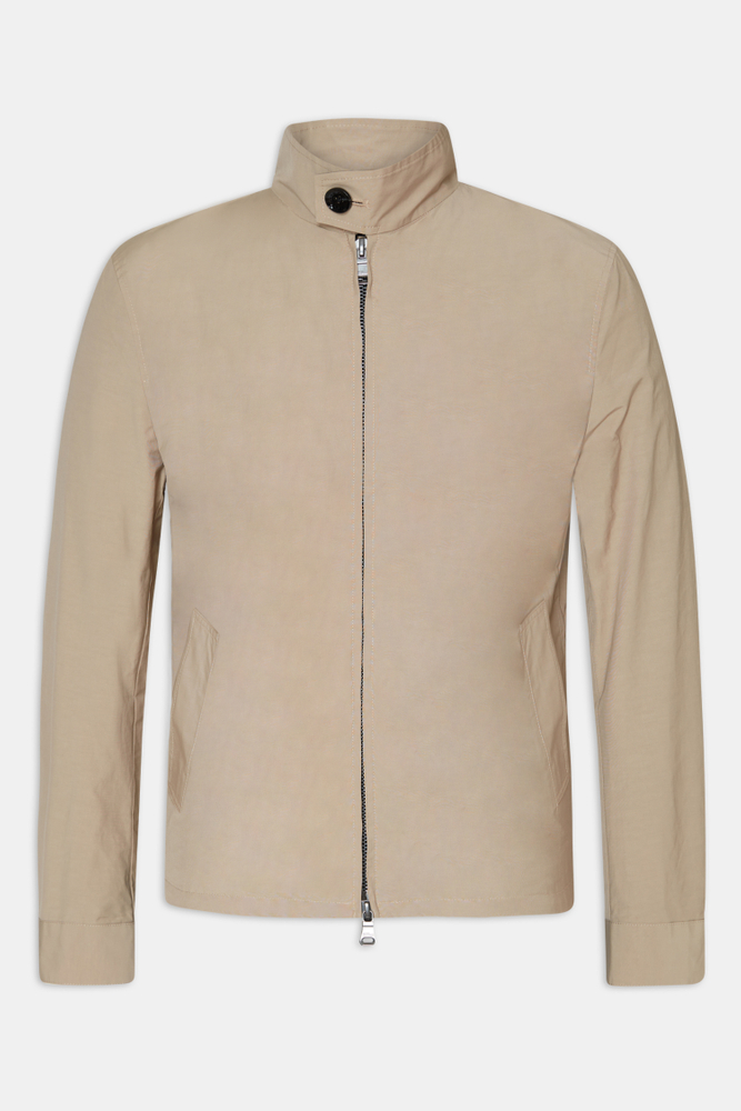 ブルゾン WOOALONG Signature semiover fit nylon blouson LIGHT BEIGE C Men's Hip Hop Street Jacket Coat Retro Color Block Jacket