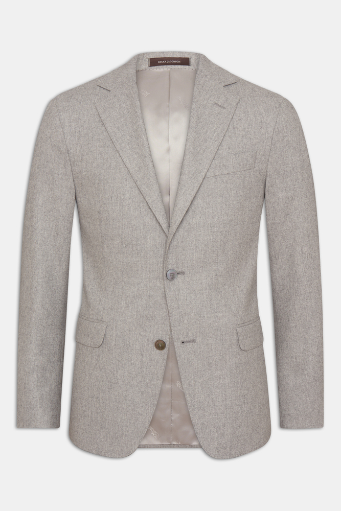 Slim Fit Flannel Blazer Light grey Oscar Jacobson