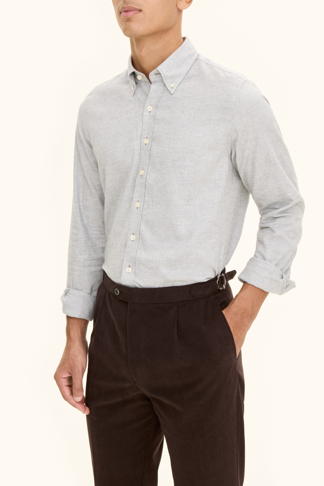 Slim Fit Button Down Flannelskjorte