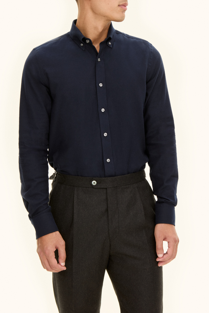 Slim Fit Button Down Flannelskjorte