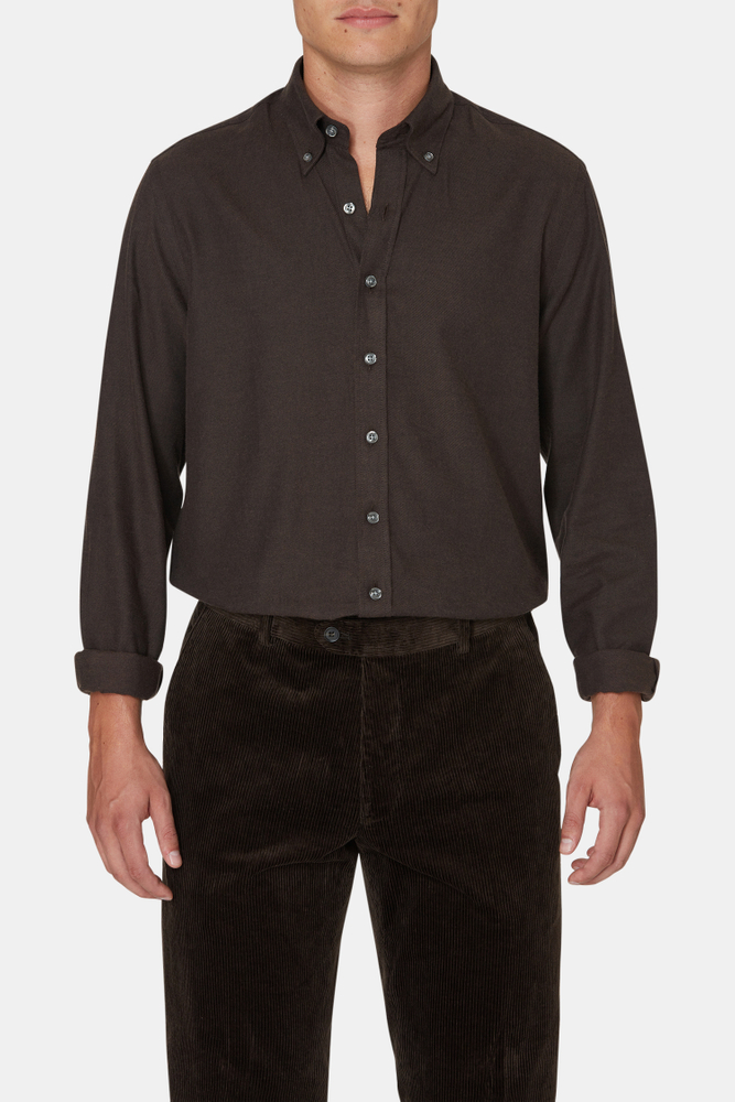 Slim Fit Button Down Flannelskjorte