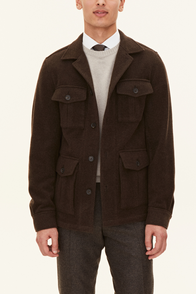 Regular Fit Overshirt Børstet Uld