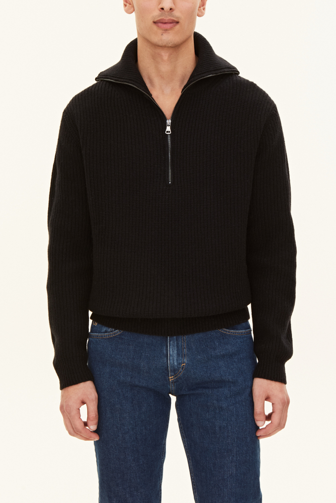 Regular Fit Half Zip Strikket Trøje