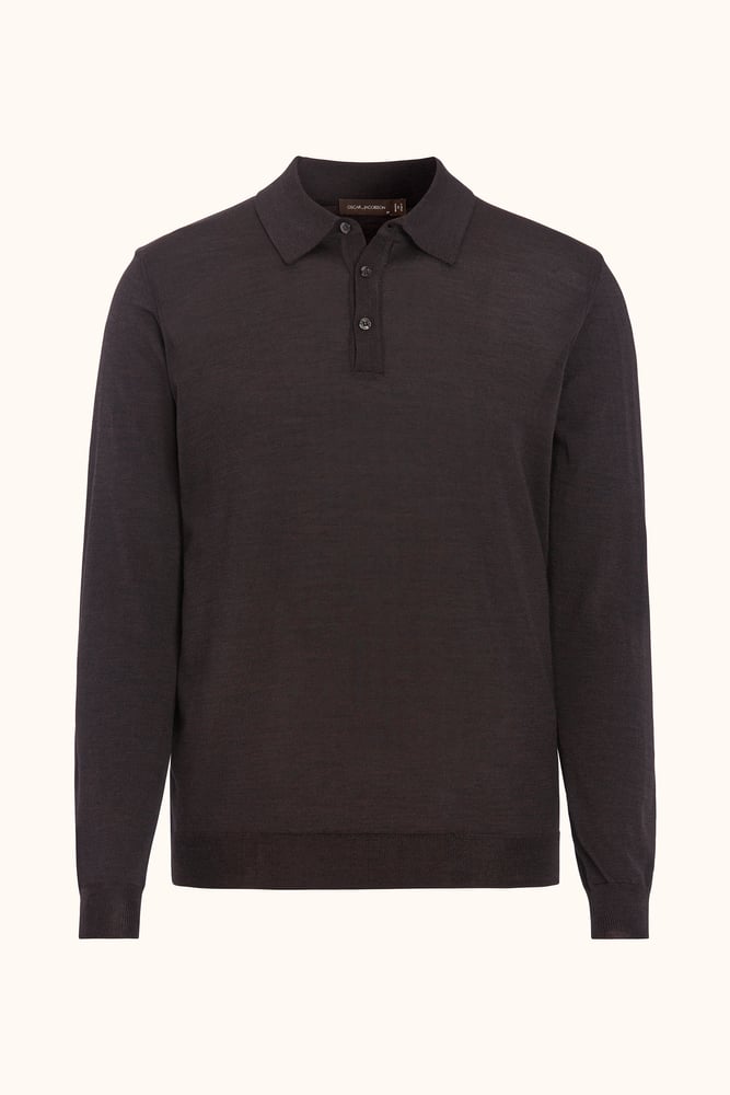 Organic Merino Wool Jaquard Polo Ice
