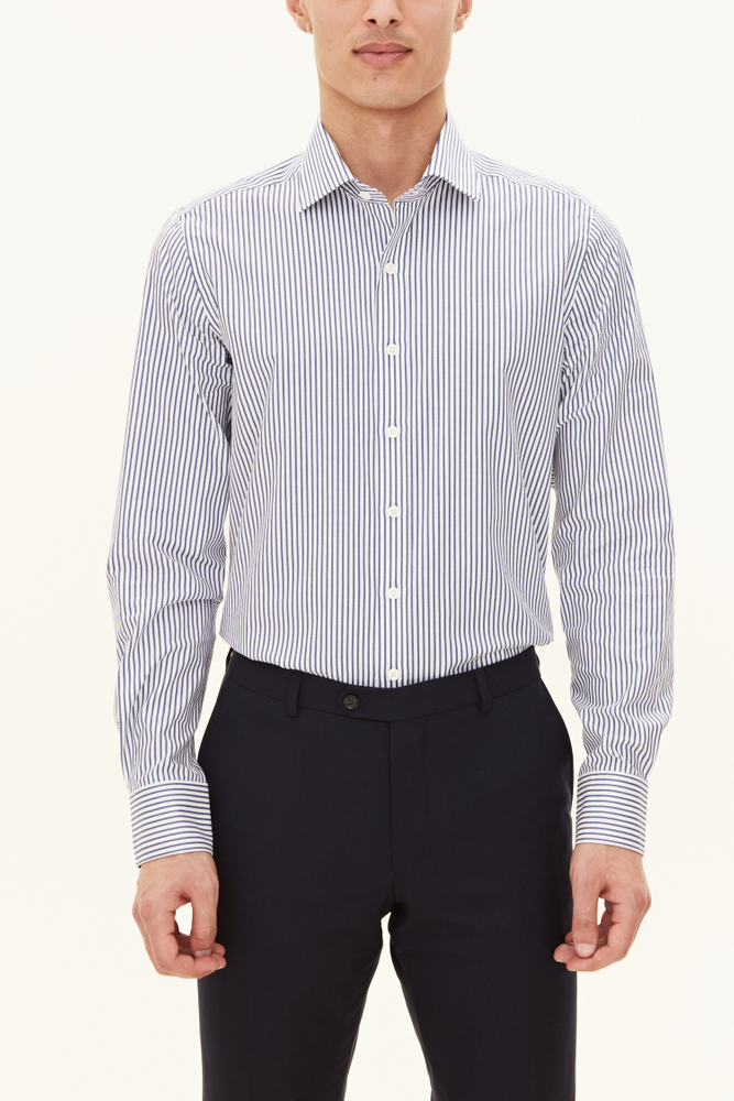 Slim Fit Cut Away Poplinskjorte
