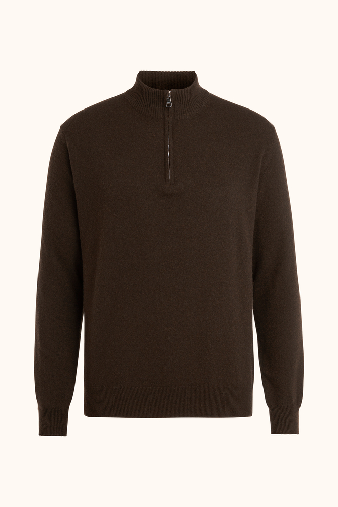 Regular Fit Half Zip Trøje Uldblanding