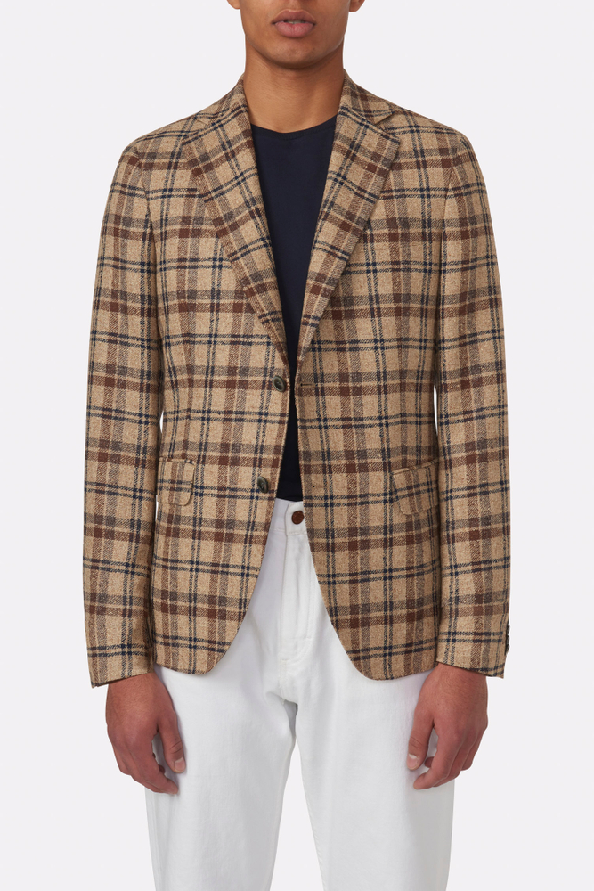 Regular Fit Rutemønstret Hørblazer