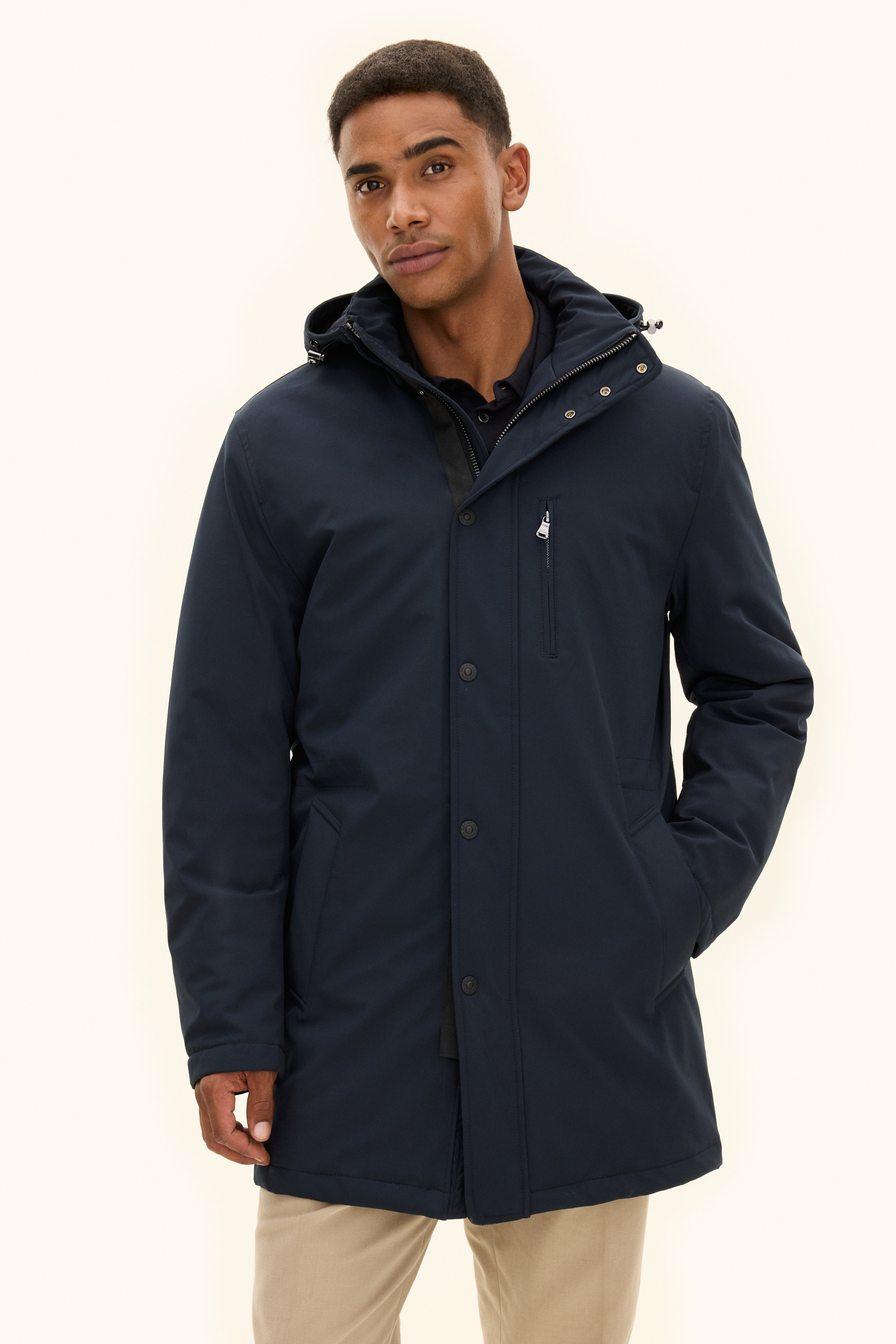 Regular Fit Padded Technical Coat - Dark blue | Oscar Jacobson