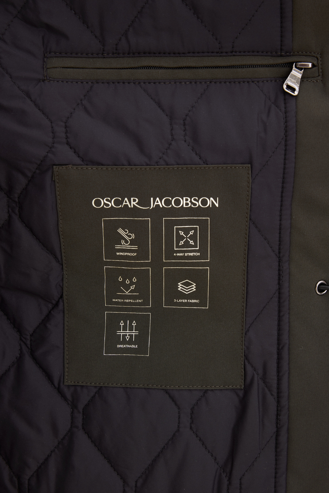 Regular Fit Padded Technical Coat Green Oscar Jacobson