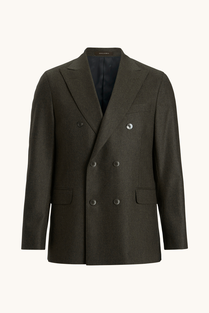 Regular Fit Dobbeltradet Flannelblazer