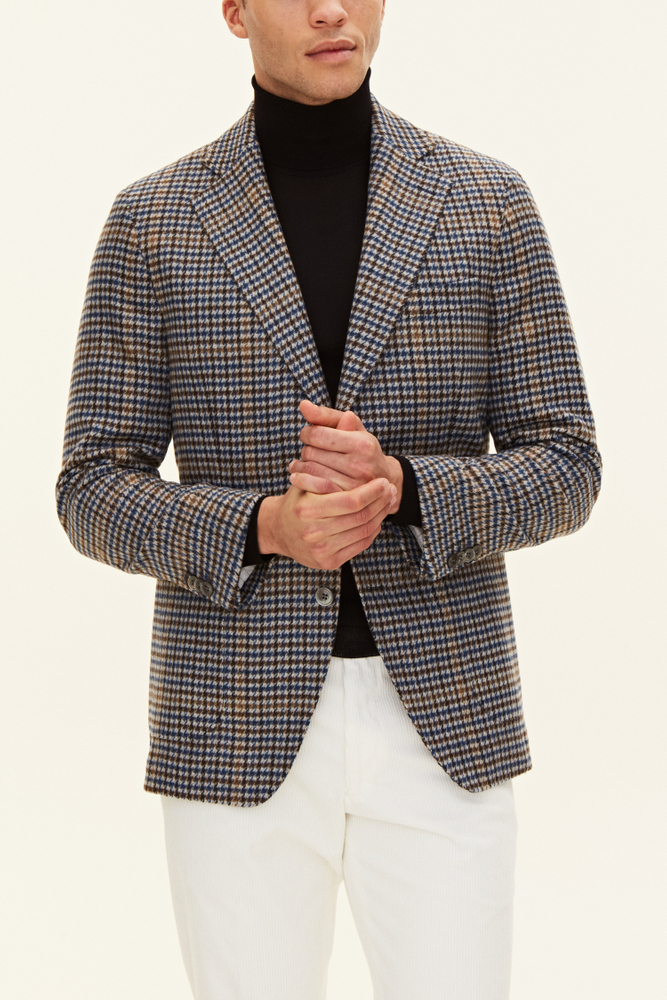 Regular Fit Rutig Uldblazer
