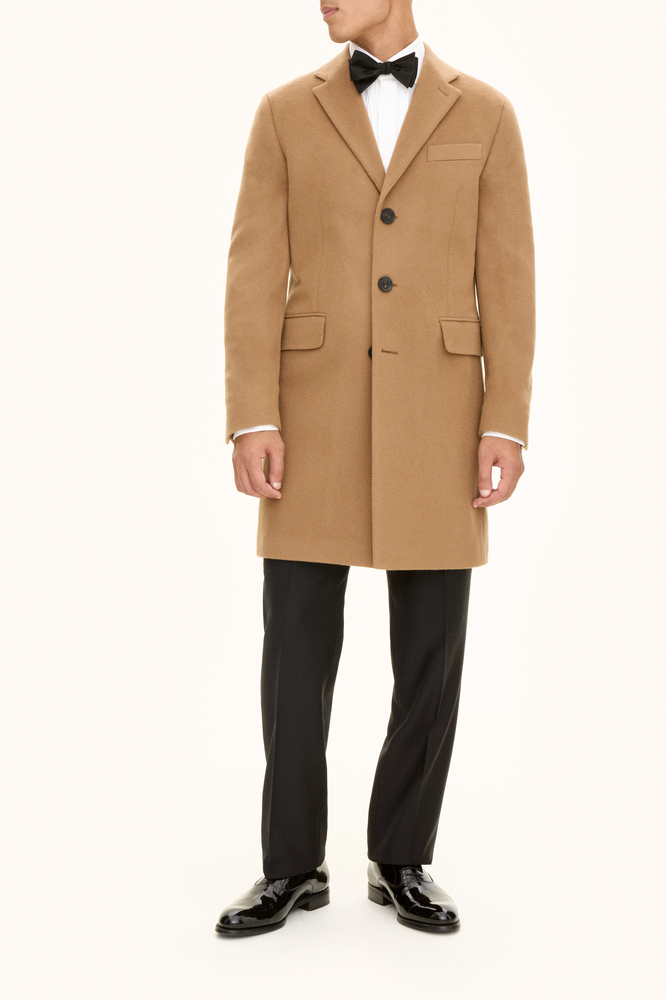Regular Fit Brushed Wool Coat
