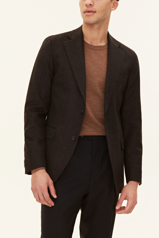Regular Fit Fiskebensmønstret Blazer Tweed