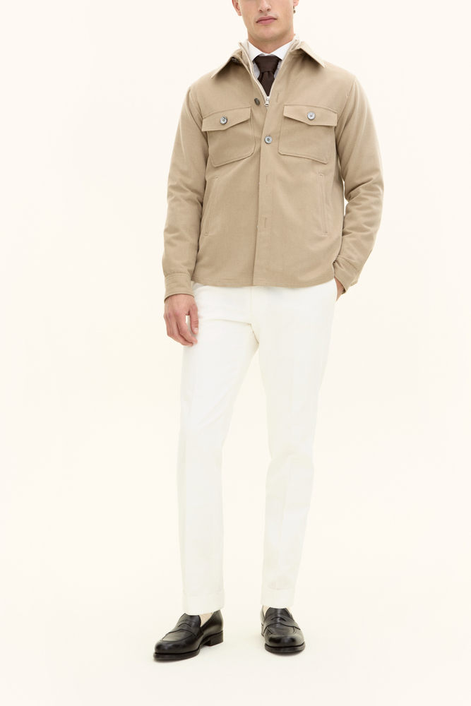 Regular Fit Overshirt Børstet Bomuldstwill