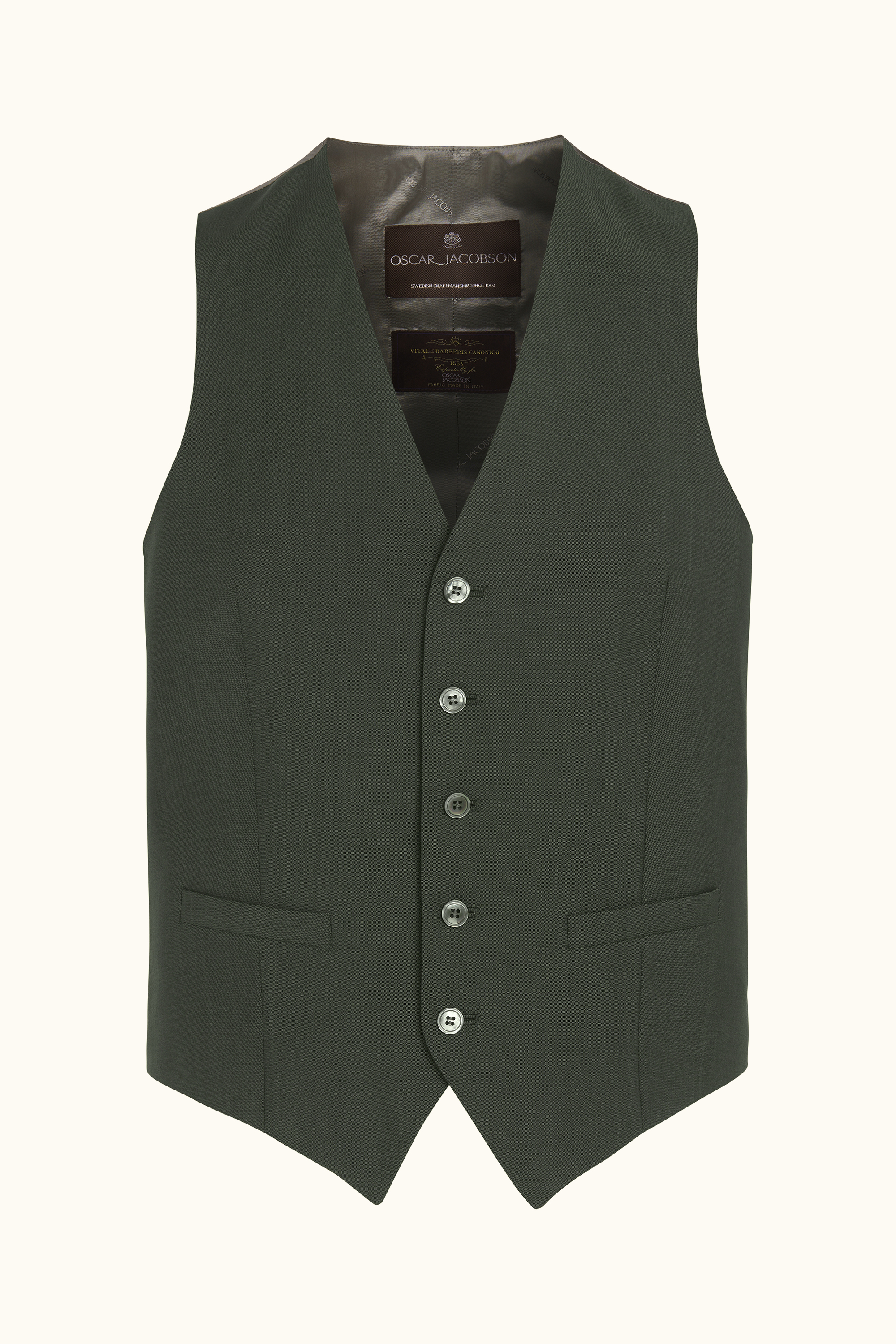 Regular Fit Wool Mohair Waistcoat - Green | Oscar Jacobson