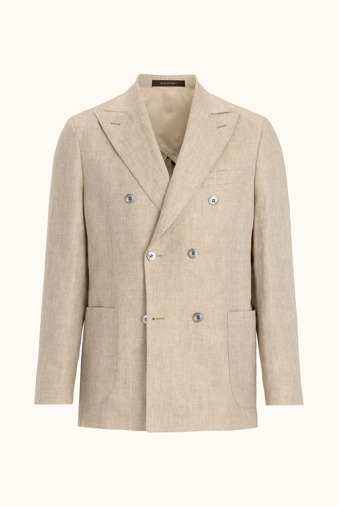 Regular Fit Dobbeltradet Hør Blazer