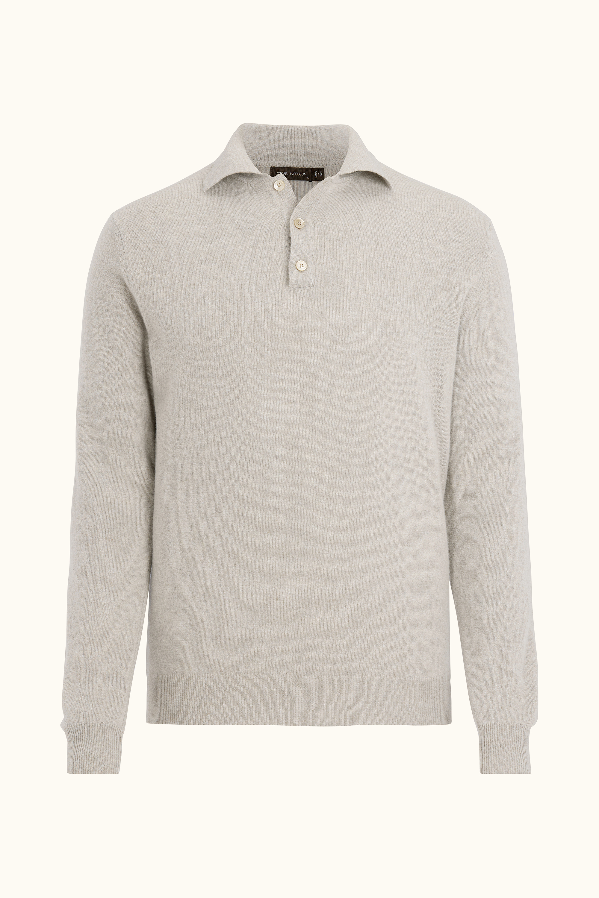 Regular Fit Polo Shirt Wool-Cashmere - Beige | Oscar Jacobson