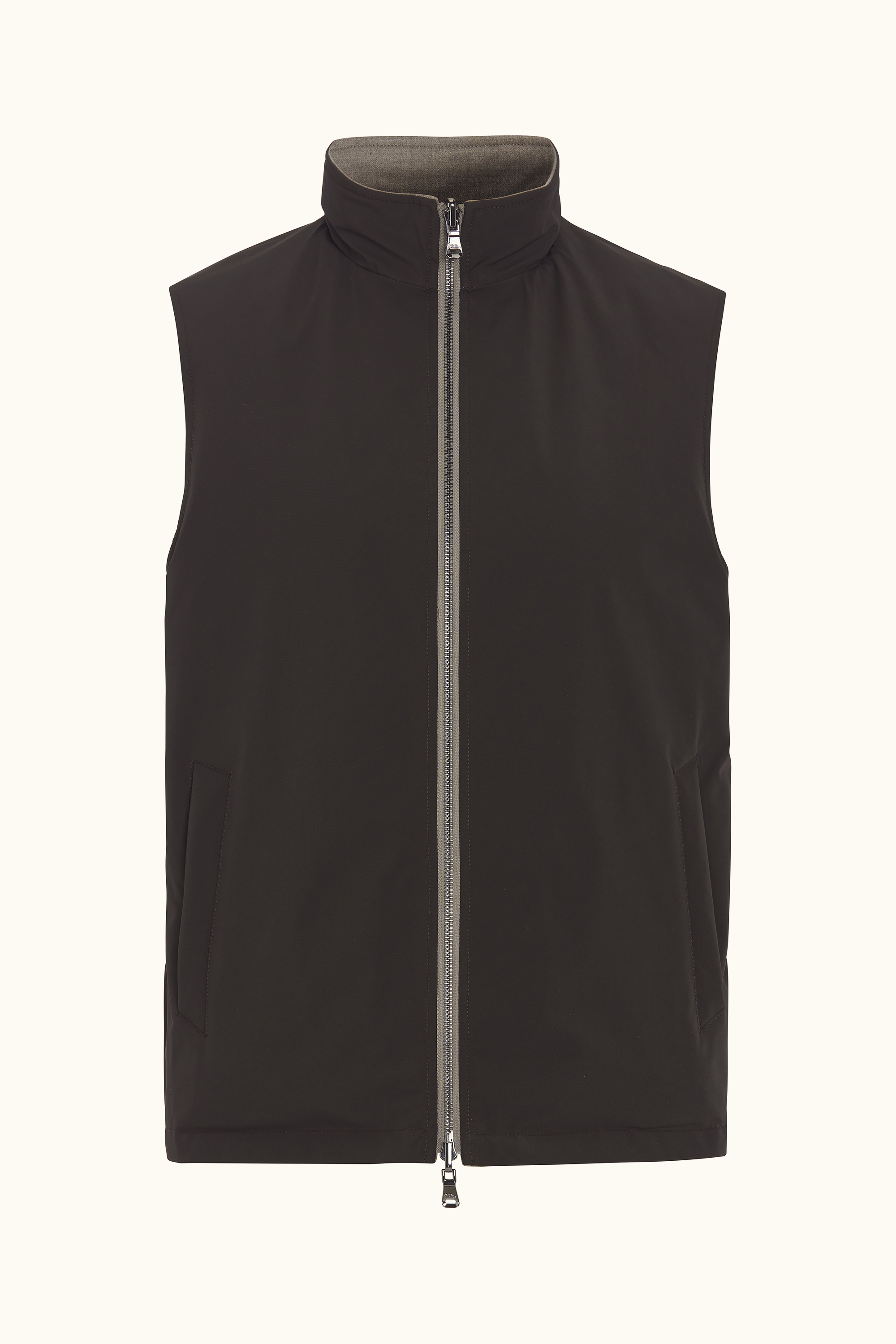 SEE SEE “REVERSIBLE PUFF VEST” Reversible Padded Flannel Vest - Dark blue | Oscar Jacobson