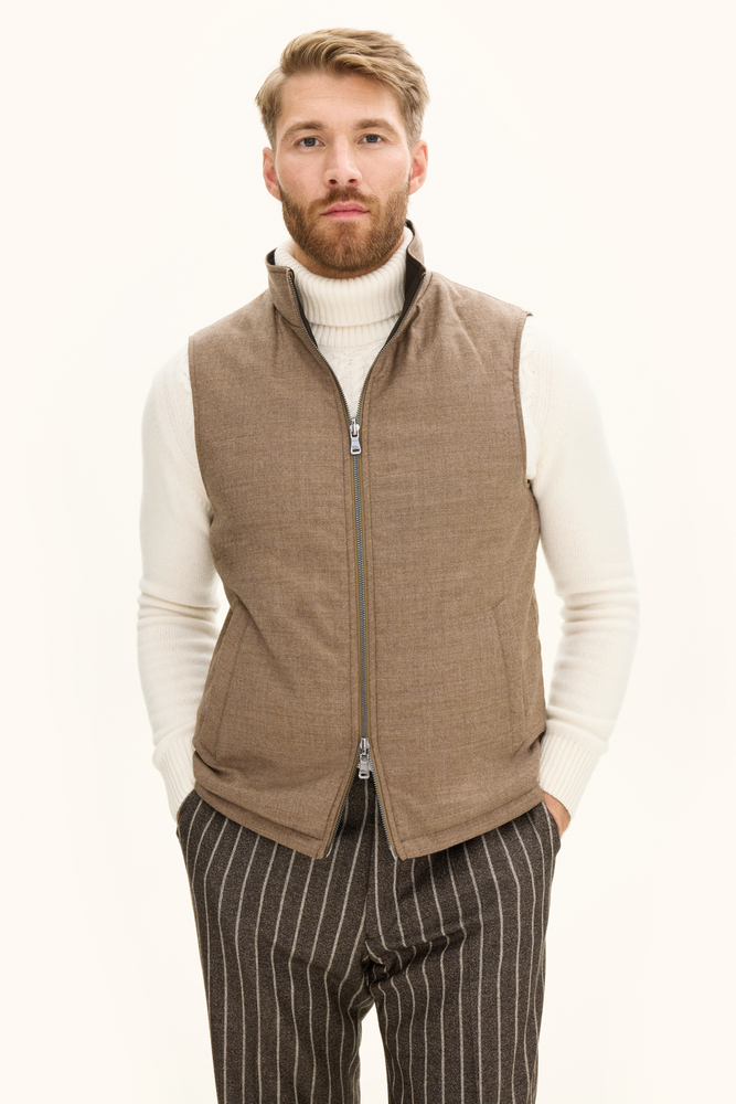 na.e Standard Wool Vest ベージュ 6136_Oscar-Jacobson_Reversible