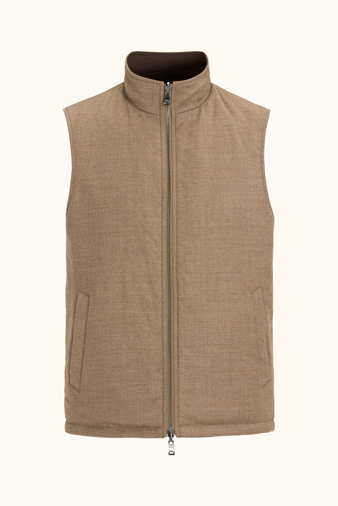 na.e Standard Wool Vest ベージュ 6136_Oscar-Jacobson_Reversible