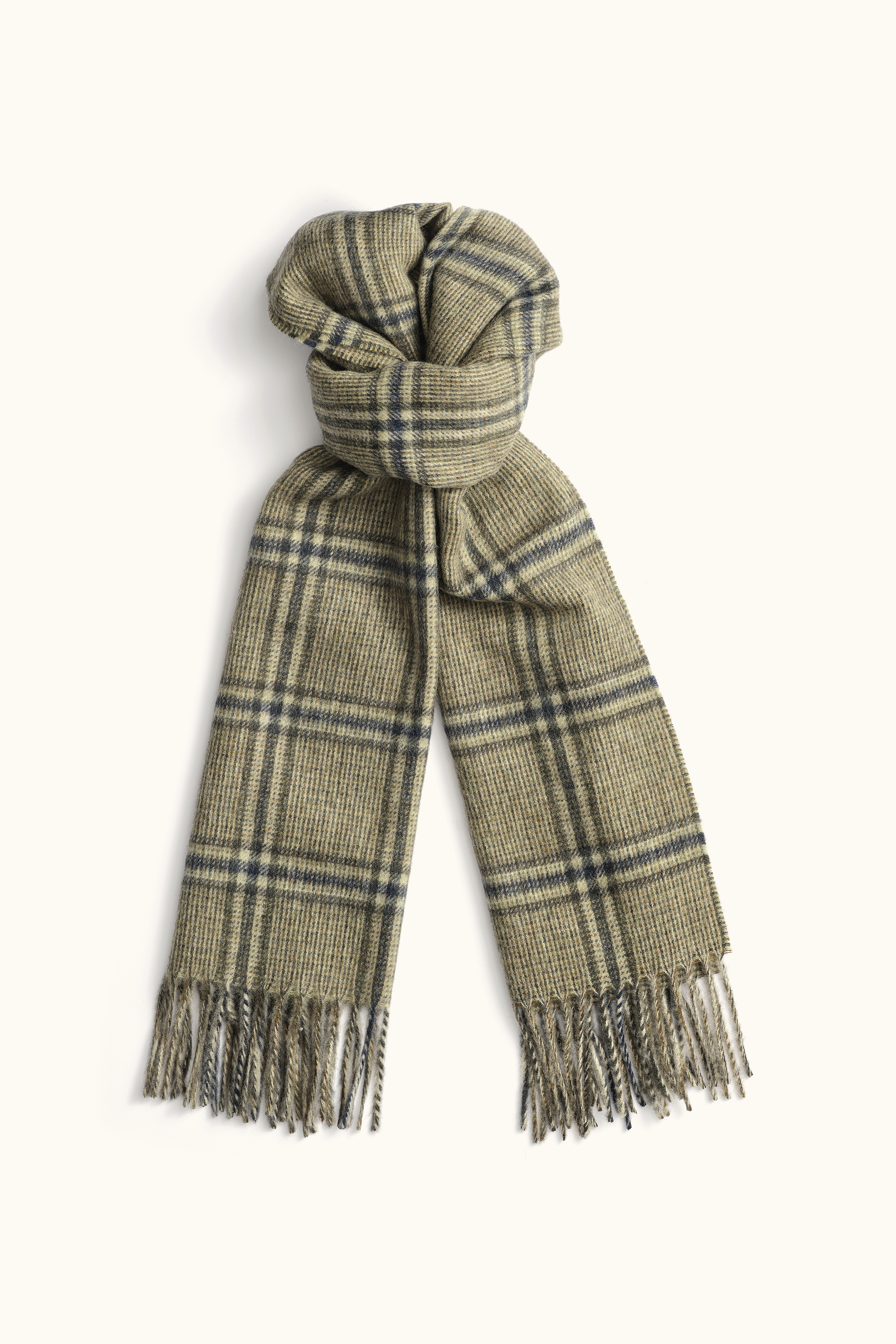 Checked Scarf - Beige | Oscar Jacobson