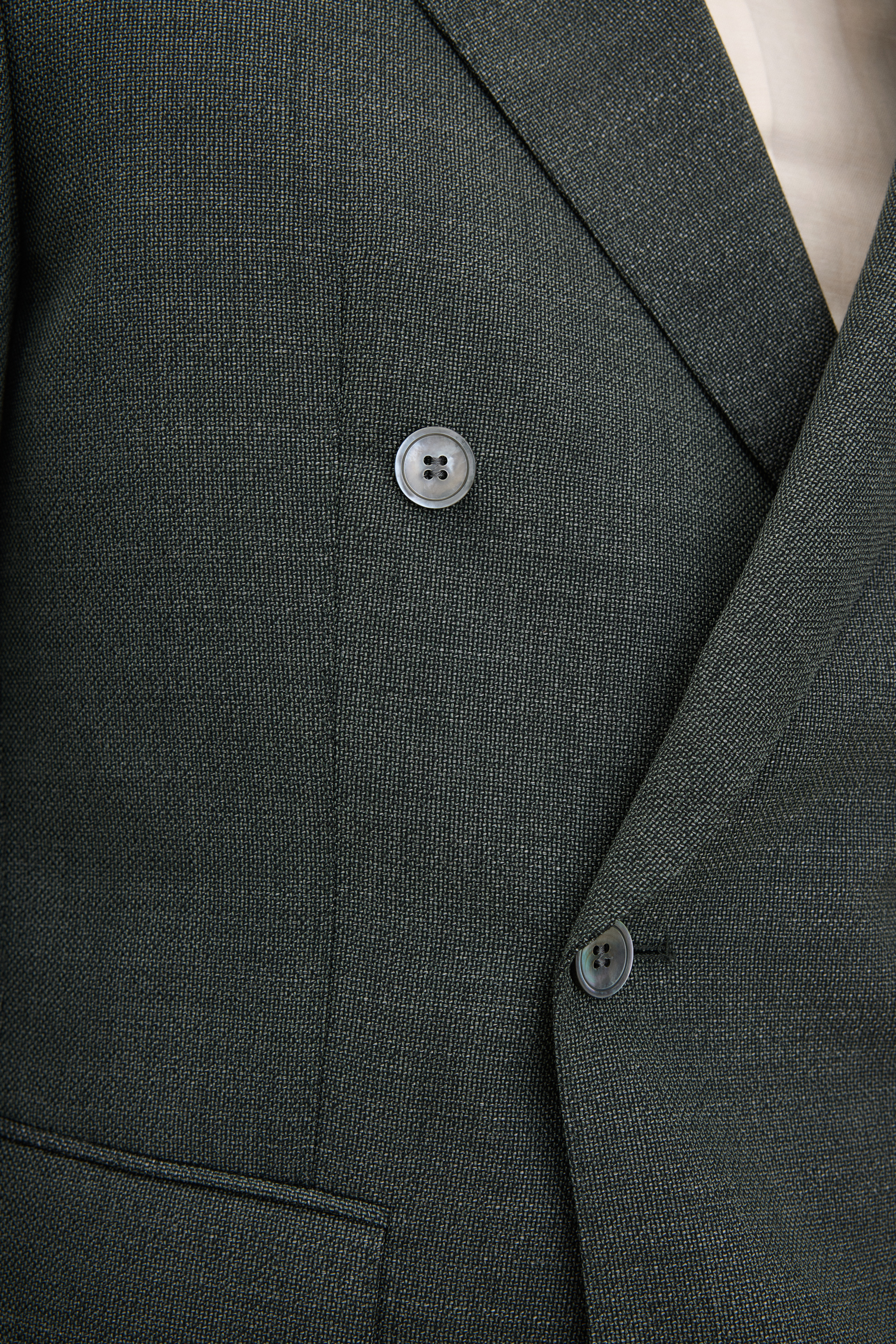 Regular Fit Tropical Wool Blazer - Green | Oscar Jacobson