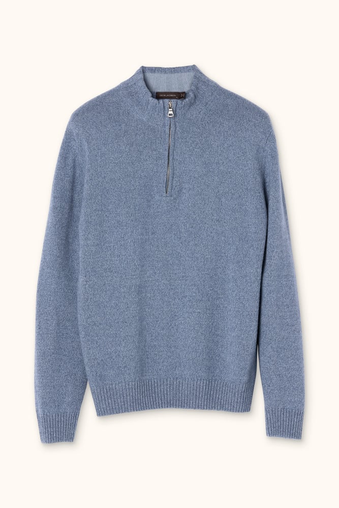 Regular Fit Half Zip - Beige | Oscar Jacobson