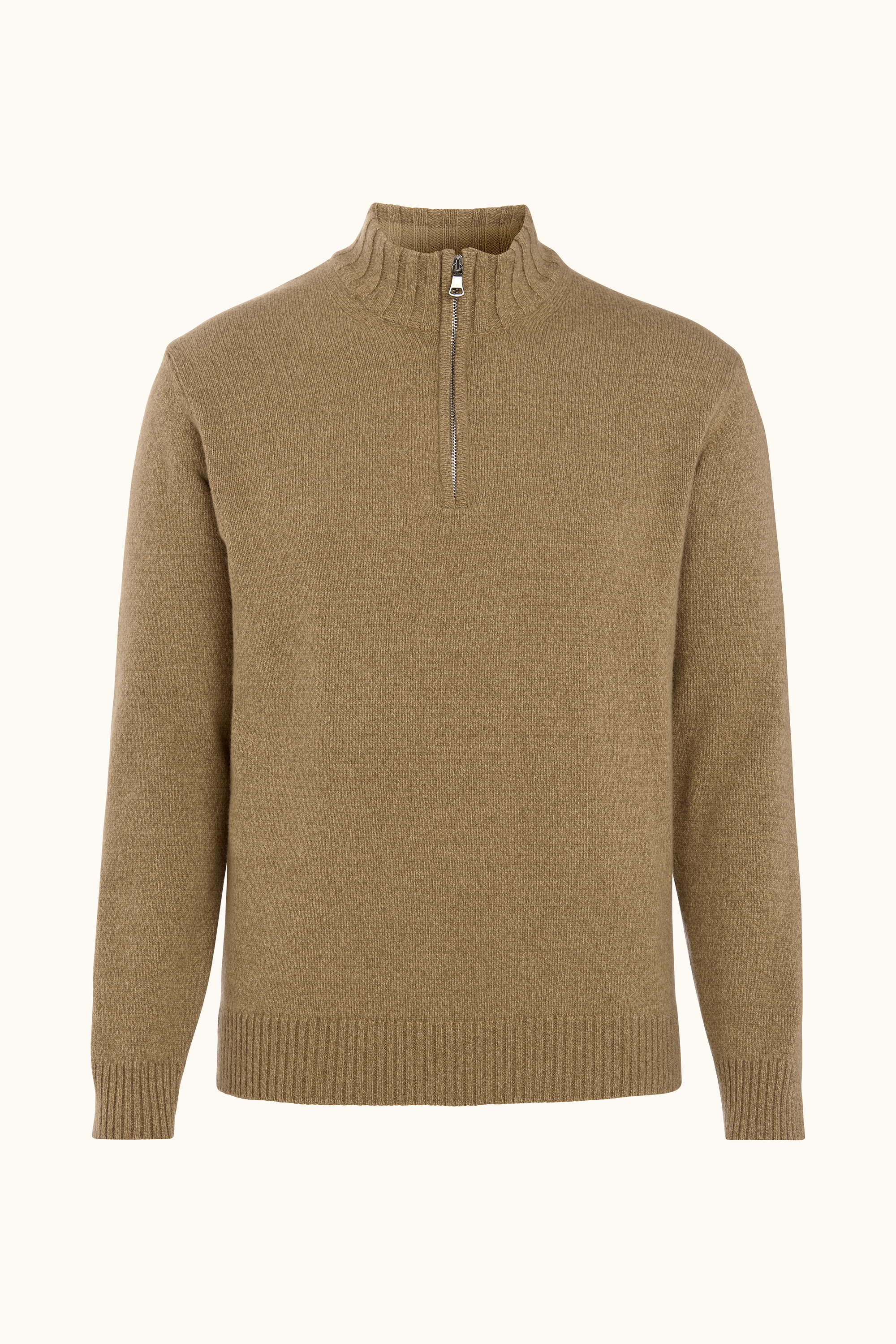Regular Fit Half Zip - Beige | Oscar Jacobson