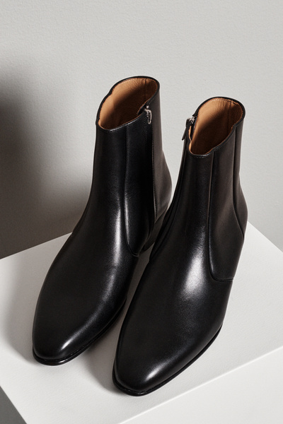 Zipped Cuban Heel Boots - Black | Oscar Jacobson