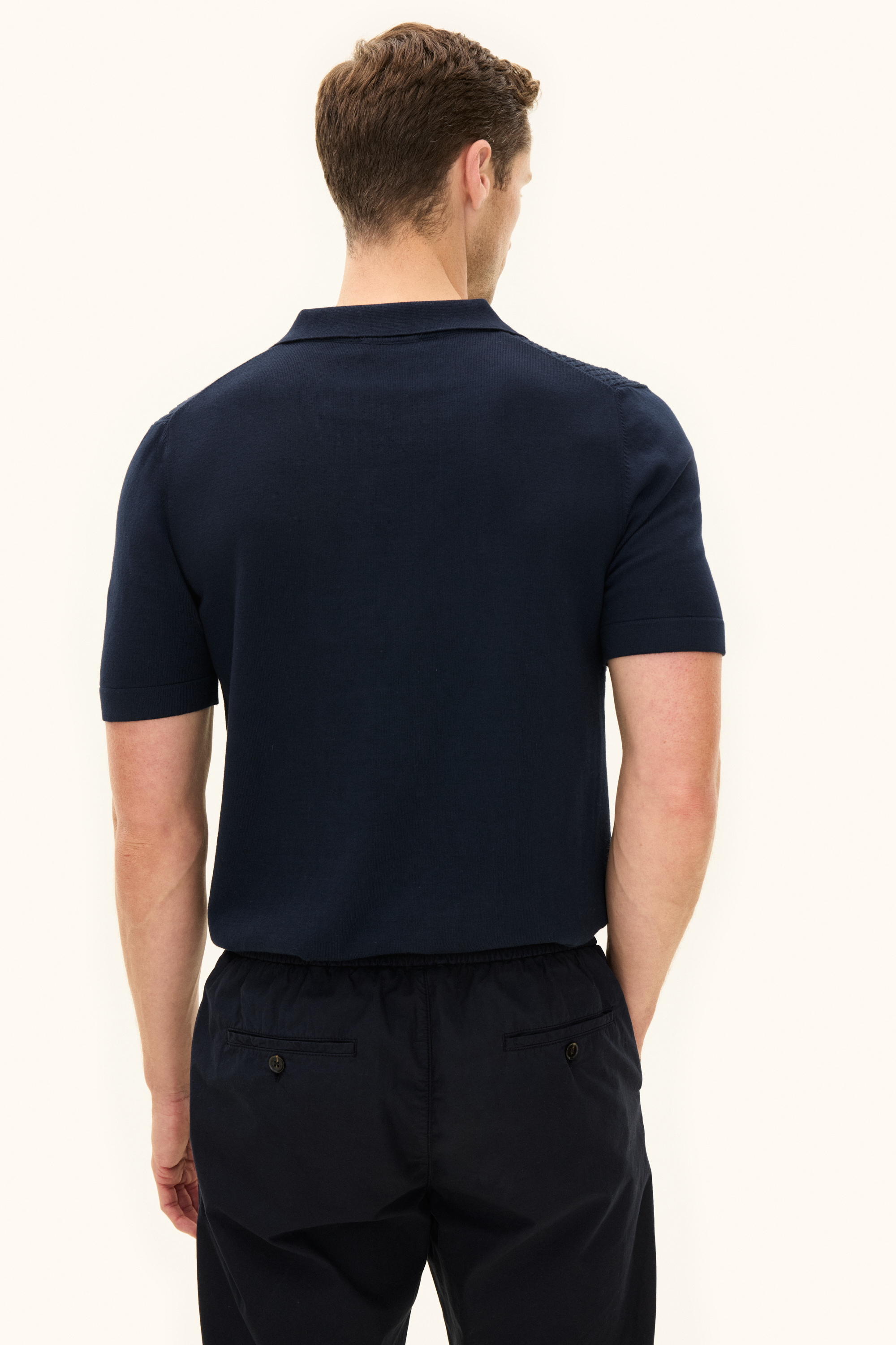 Regular Fit Cotton Polo Shirt - Dark blue | Oscar Jacobson