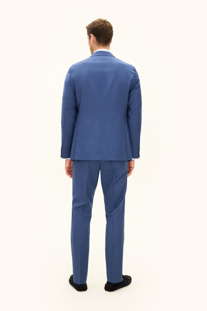 Regular Fit Twill Structure Suit - Blue | Oscar Jacobson