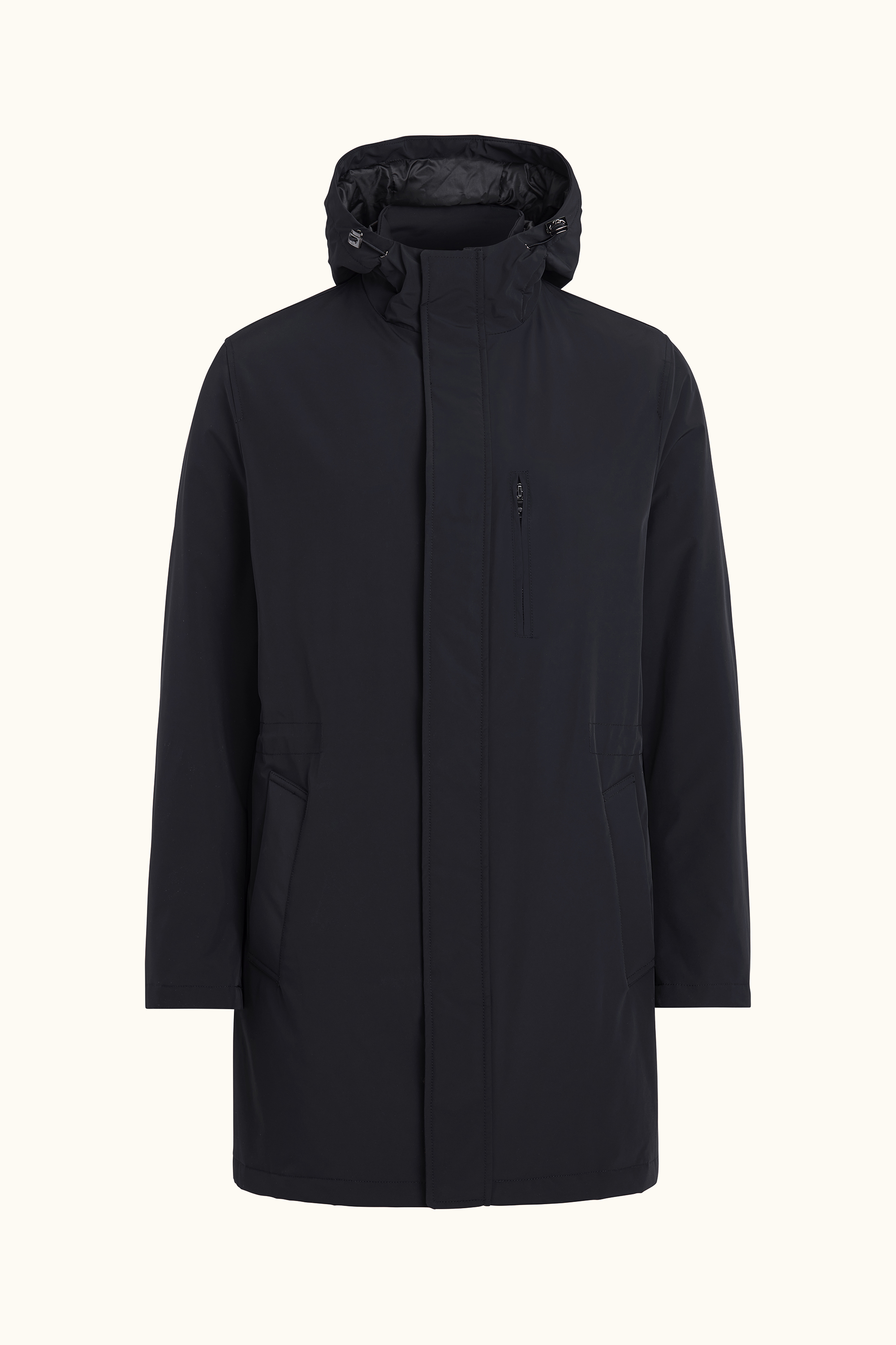 Zipped Padded Technical Coat - Brown | Oscar Jacobson