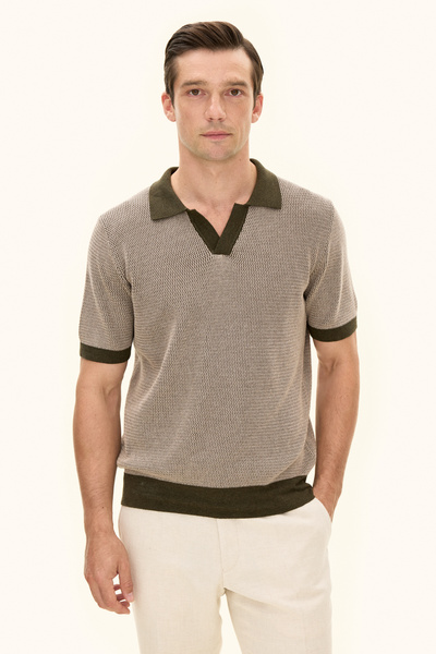 Regular Fit Cotton Polo Shirt - Green | Oscar Jacobson
