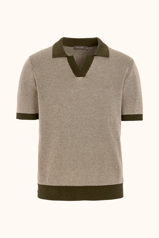 Regular Fit Cotton Polo Shirt - Green | Oscar Jacobson