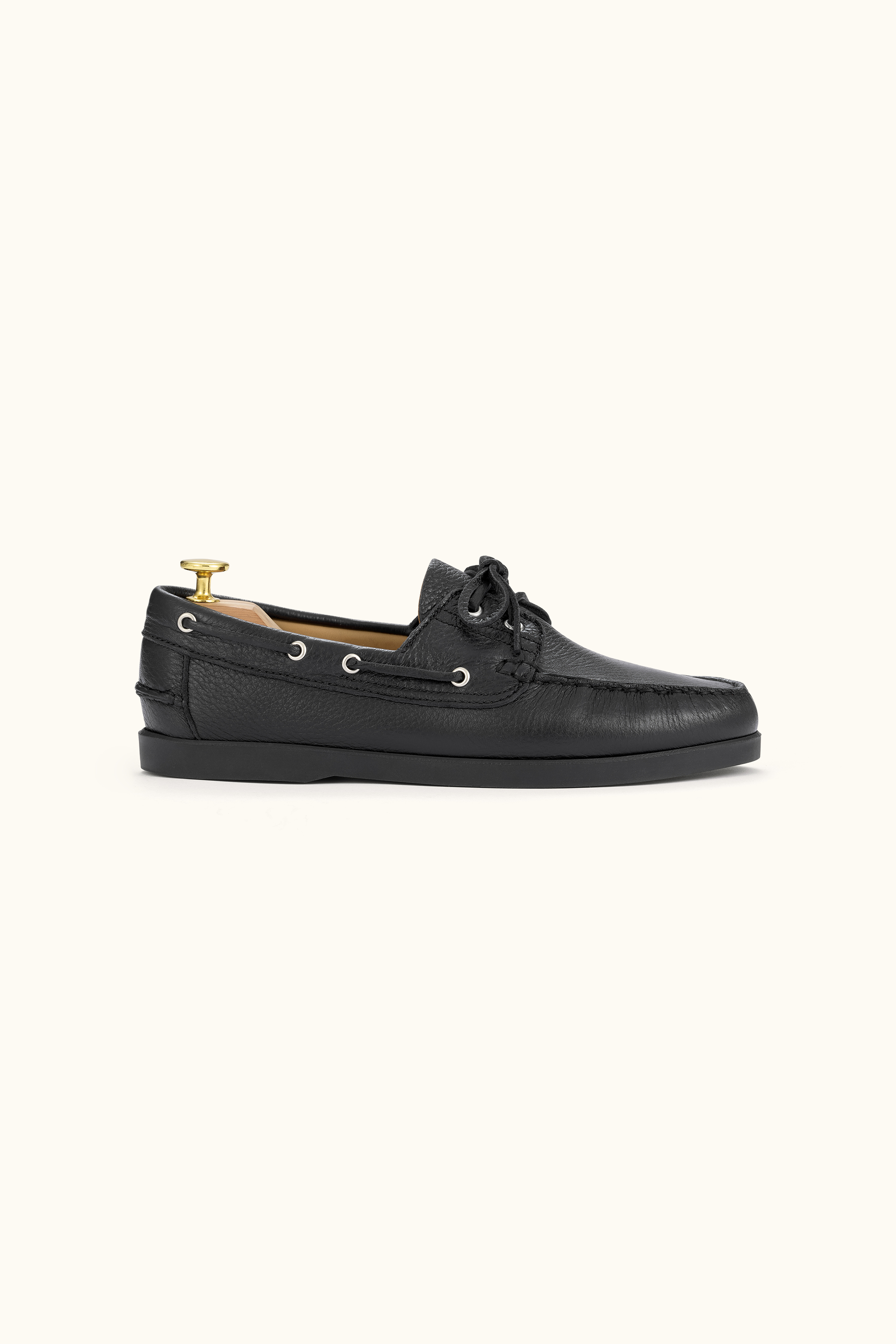 Deck Shoes Deerskin - Black | Oscar Jacobson